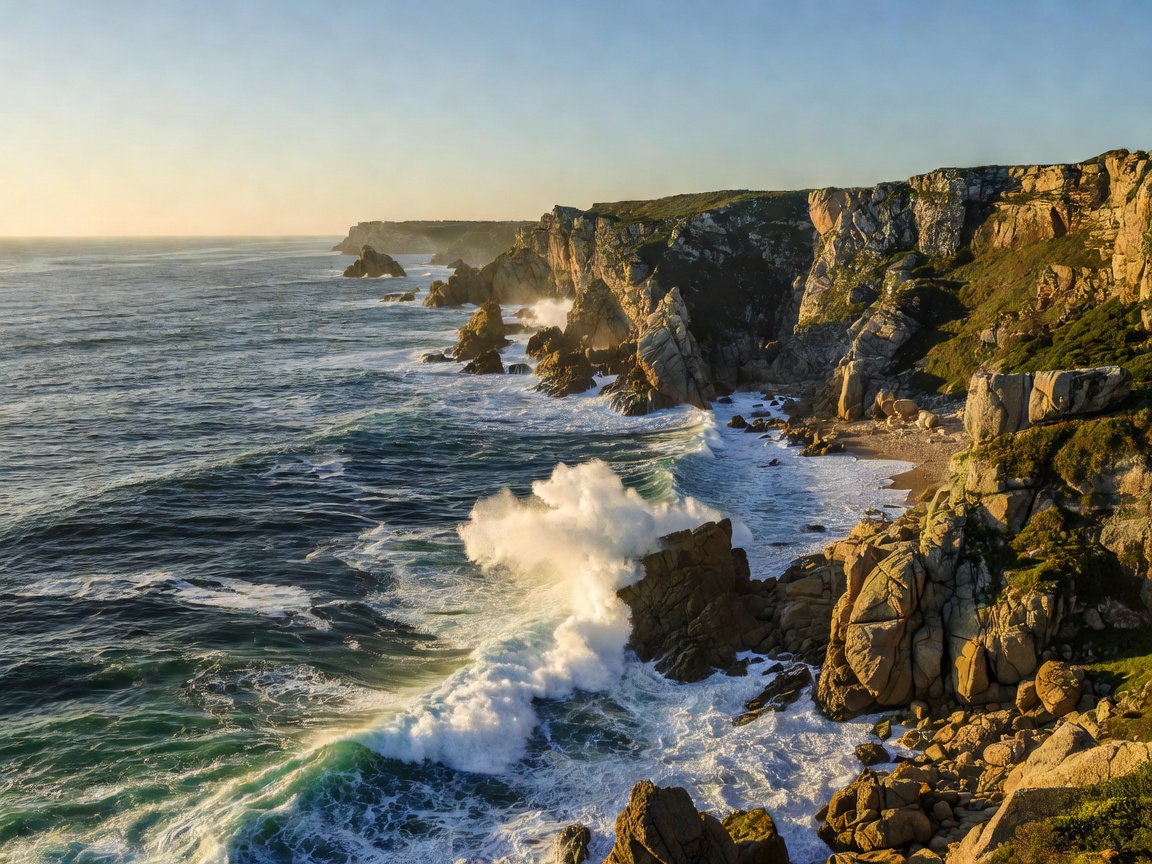 Atlantic coastline near Sintra and Cascais Portugal